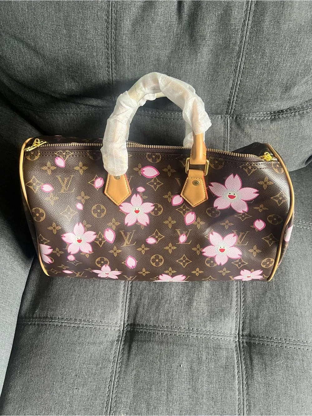 Louis Vuitton Monogram Sakura Speedy 30 Pink Floral Satchel